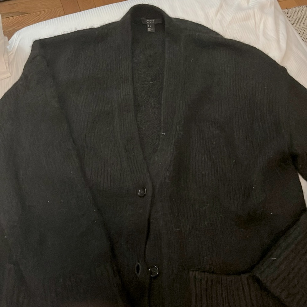 Cos black wool mix cardigan